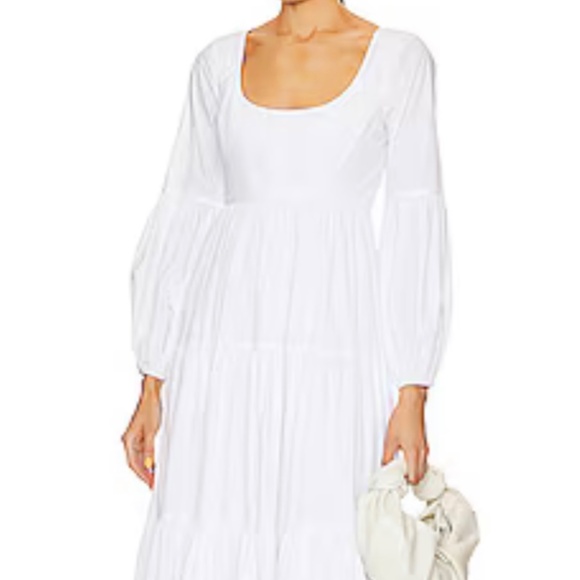 Cinq a Sept Midi Hillary Dress in White (size 4) - Picture 1 of 3